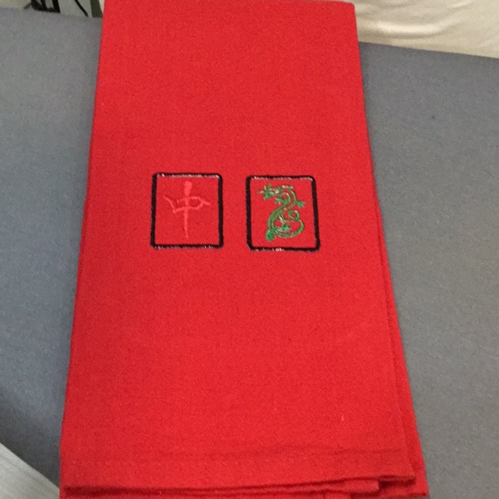 Custom embroidered Mahjongg towel